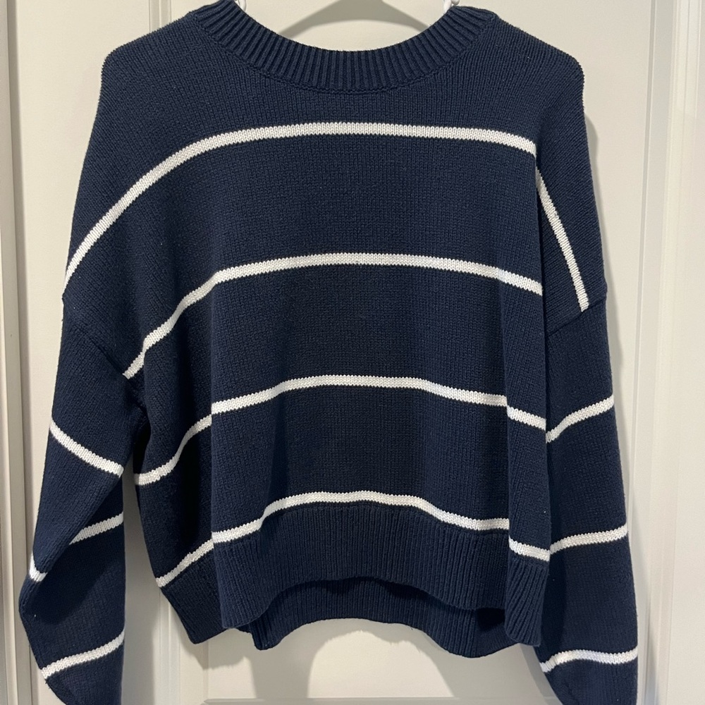 Navy and white stripe sweater